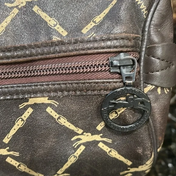 Longchamp Lattice double buckle horse jump brown speedy bag Authentic Vintage - Picture 11 of 17